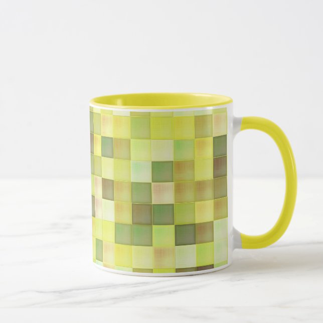 Caneca Mug Mosaico Amarelo (Direita)