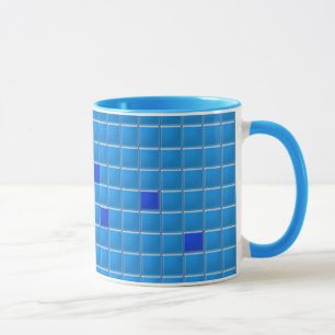 Caneca Mug - Mosaico Azul Quadrado (v.2)