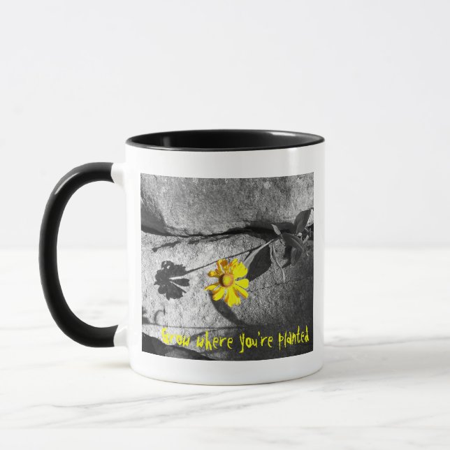 Caneca Mug Motivacional "Cresça onde você está plantado" (Esquerda)