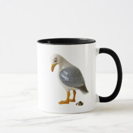 Caneca Mug mouette jette un oeil sur sa fiente.
