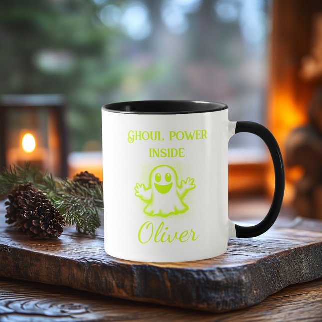 Caneca Mug Neon Halloween Personalizado - Design Fantasma (Criador carregado)