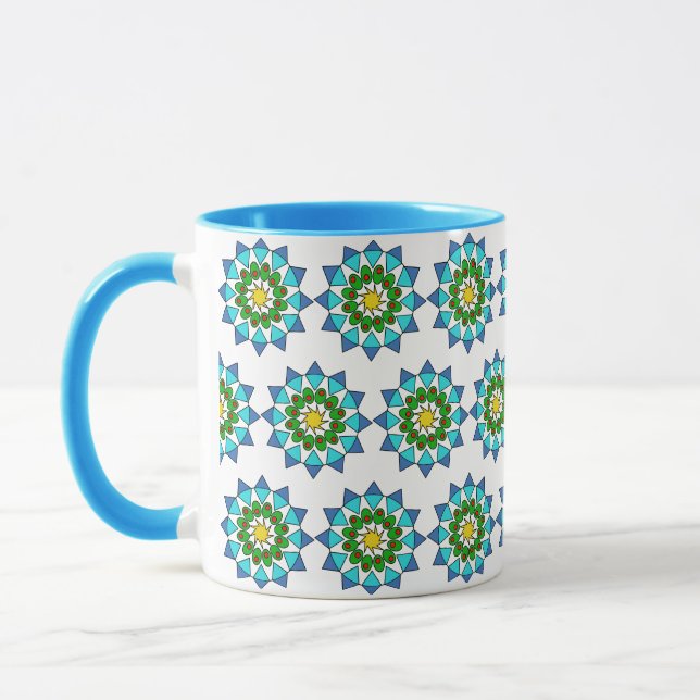 Caneca Mug - Padrão Blue Mandala (Esquerda)