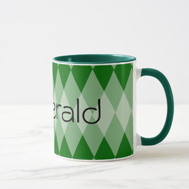 Caneca Mug - Padrão de Argyle com Nome (Direita)