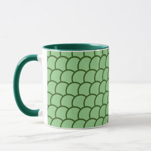 Caneca Mug - Padrão de Escala de Peixe Verde