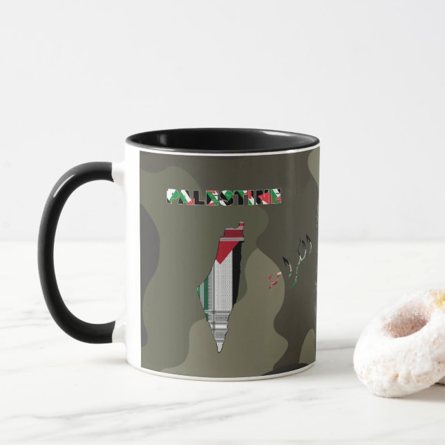 Caneca Mug Palestino - Mug Presente Scarf Palestino (Com Donut)