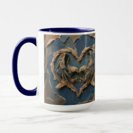 Caneca Mug Paper Cut Eagle Two Souls One Heart