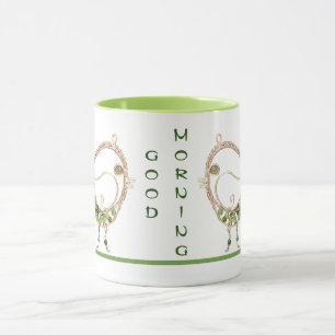 Caneca Mug - Pássaro Fio com Pedras Verdes