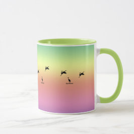 Caneca Mug - Pássaros de Curso no nascer do Sol