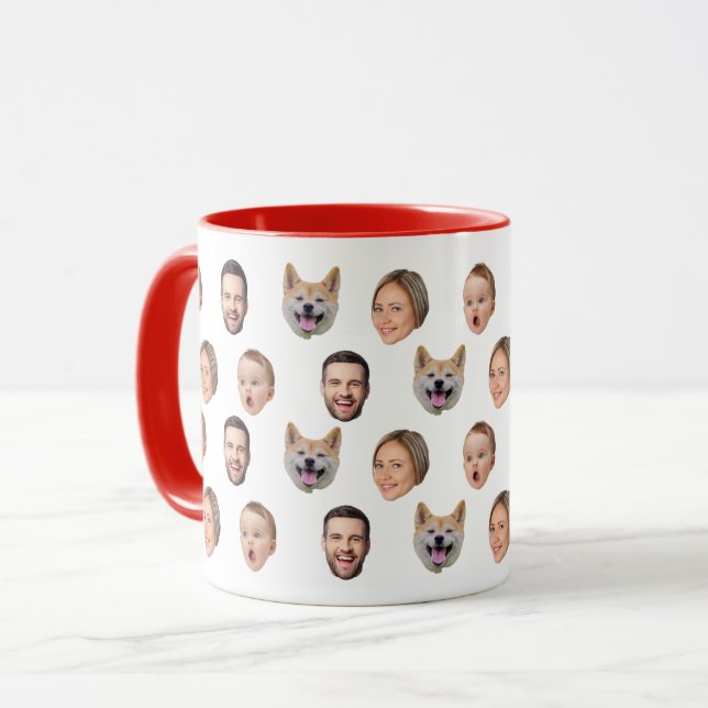Caneca Mug Personalizado Da Família Fotográfica, 4 Fotogr (Frente Esquerda)