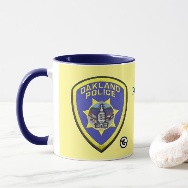 Caneca Mug Personalizado Da Polícia De Oakland (Com Donut)