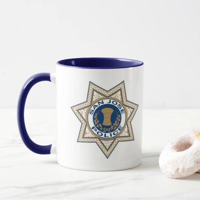 Caneca Mug Personalizado Da Polícia De San José (Com Donut)