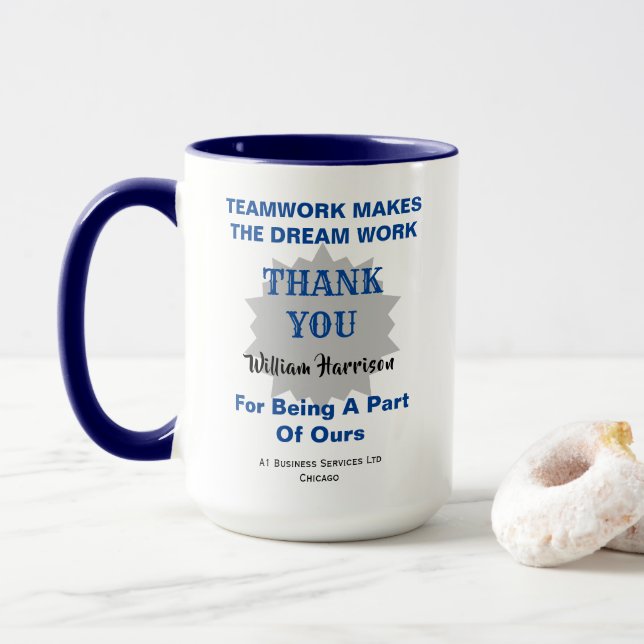 Caneca Mug Personalizado de Apreciação do Funcionário (Com Donut)