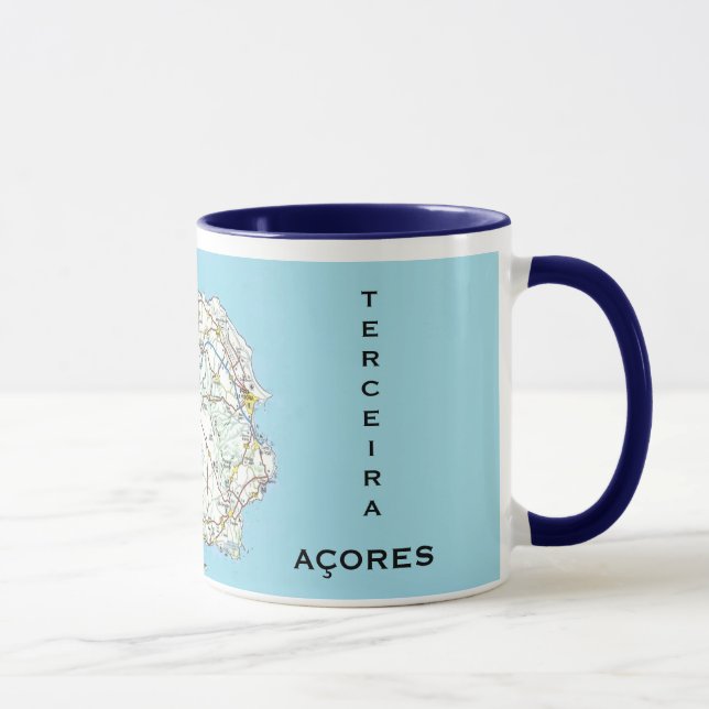 Caneca Mug Personalizado de Mapa dos Açores da Terceira (Direita)