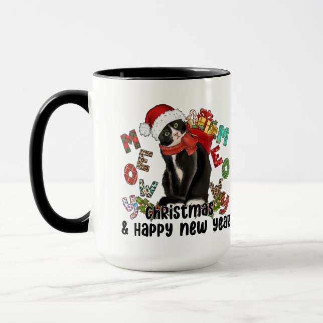 Caneca Mug personalizado de Natal meowy (Esquerda)