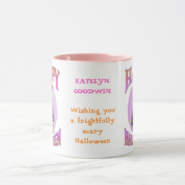 Caneca Mug personalizado do Cute Halloween Labrador (Centro)