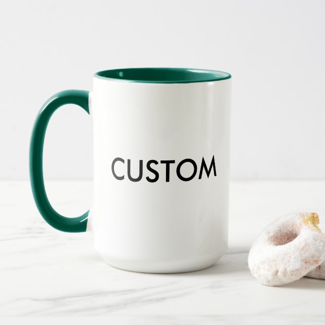 Caneca Mug Personalizado Ringer 15oz - HUNTER GREEN (Com Donut)