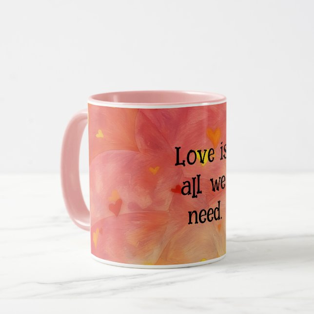 Caneca Mug Pessoal de Amor e Coração (Frente Esquerda)