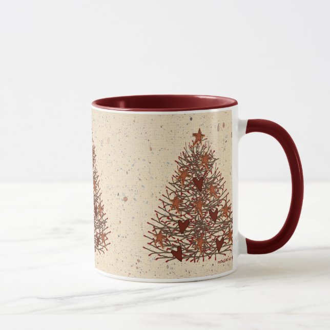 Caneca Mug primitivo de árvore de Natal (Direita)