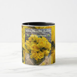 Caneca Mug Rosa Amarelo