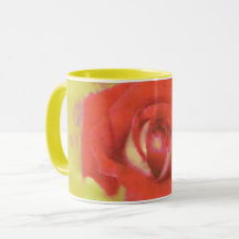 Mug Rosa de Arte Amarelo e Vermelho Wet
