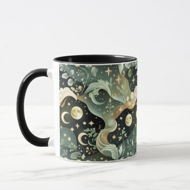 Caneca Mug – Sage Green Celestial Moon (Esquerda)