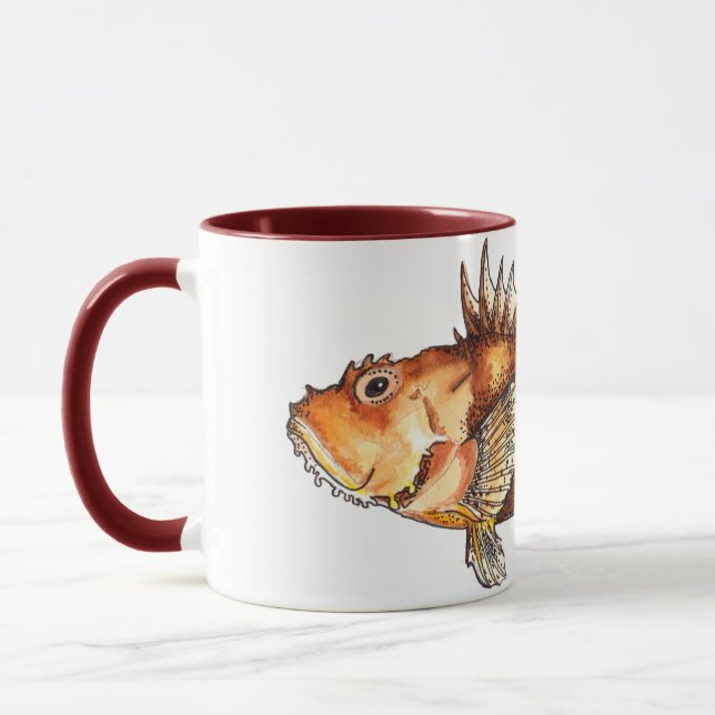 Caneca Mug Scorpionfish Art, realistic illustration (Esquerda)