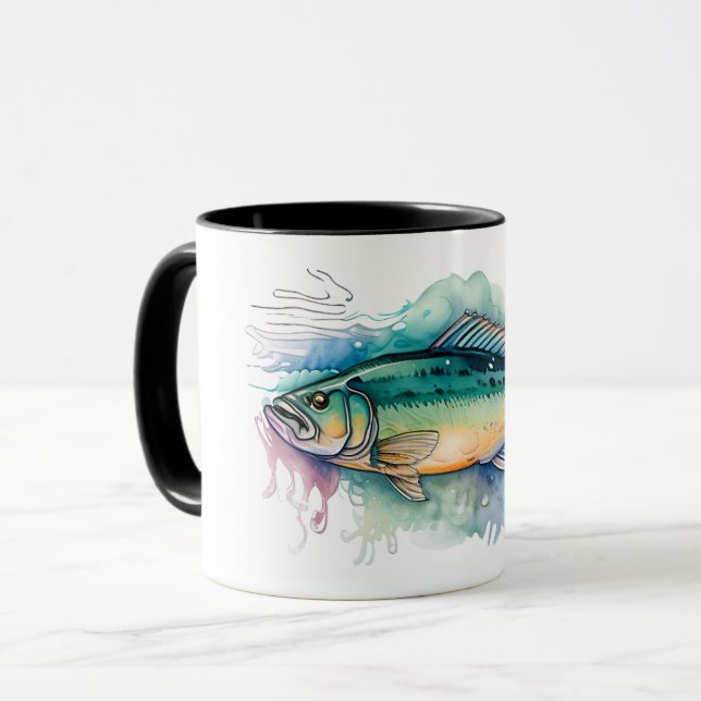 Caneca Mug - Série Watercolor: Bass (Frente Esquerda)