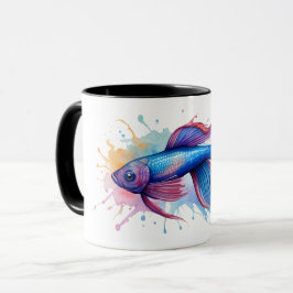 Caneca Mug - Série Watercolor: Betta Fish
