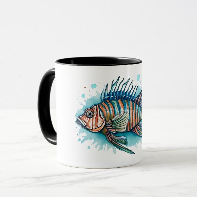 Caneca Mug - Série Watercolor: Lionfish (Frente Esquerda)