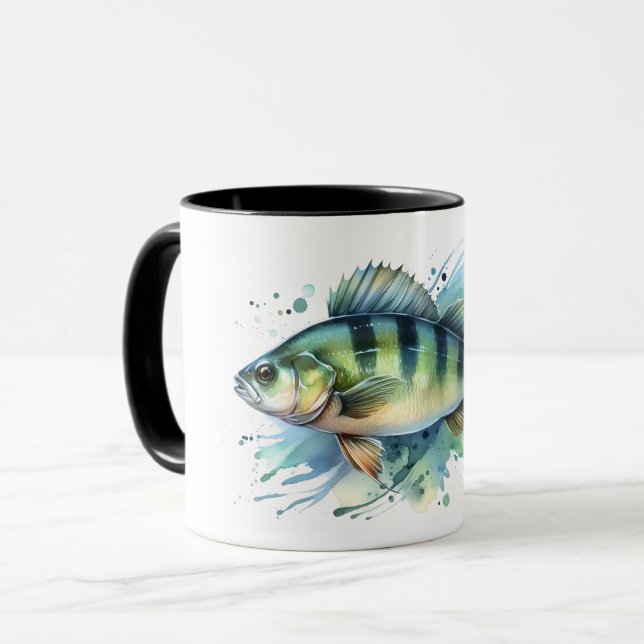 Caneca Mug - Série Watercolor: Perch (Frente Esquerda)