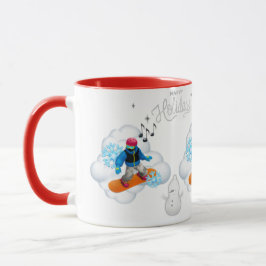 Caneca Mug Snowboarding Christmas 