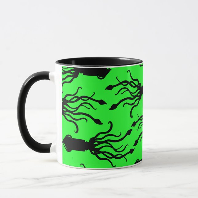 Caneca Mug Squid Art green (Esquerda)