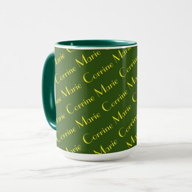 Caneca Mug - Tiled Name in Yellow (Frente Esquerda)