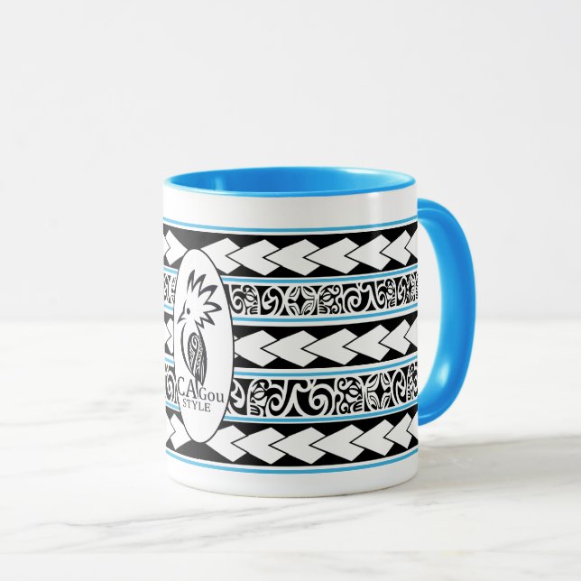 Caneca Mug Tribal Ethnic Bleu Clair (Frente Esquerda)