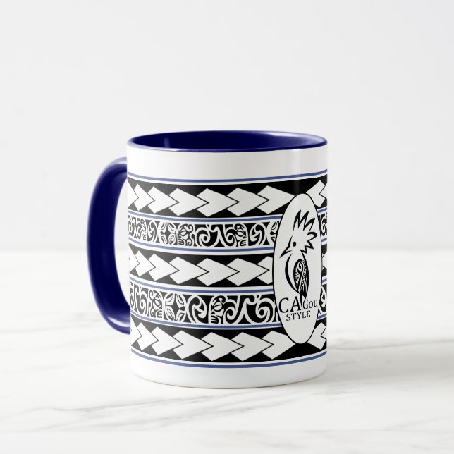 Caneca Mug Tribal Ethnic Bleu marine (Frente Esquerda)