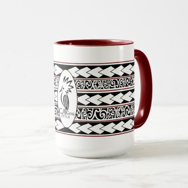 Caneca Mug Tribal Ethnic Rouge Bordeaux (Frente Esquerda)