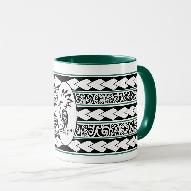 Caneca Mug Tribal Ethnic Vert Chasseur (Frente Esquerda)