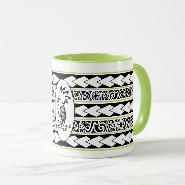 Caneca Mug Tribal Ethnic Vert Pomme (Frente Esquerda)