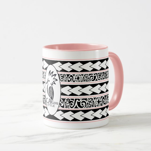 Caneca Mug Tribal Ethnic Vieux rose (Frente Esquerda)