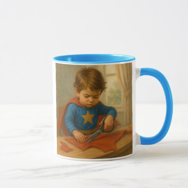 Caneca Mug un enfant fabrique son déguisement. (Direita)