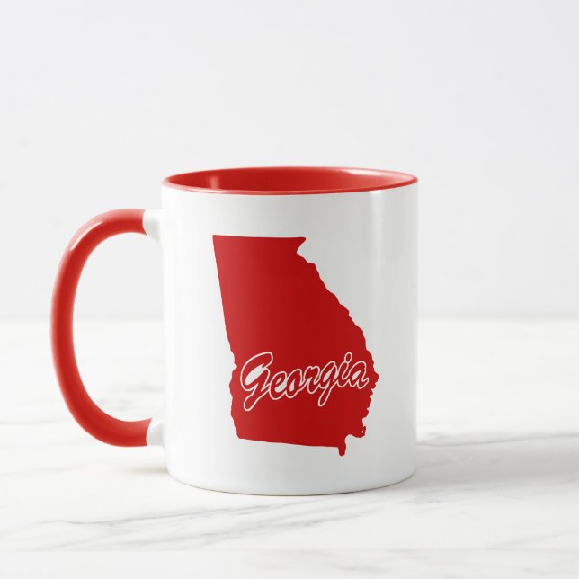 Caneca Mug Vermelho De Forma Do Estado Da Geórgia (Esquerda)