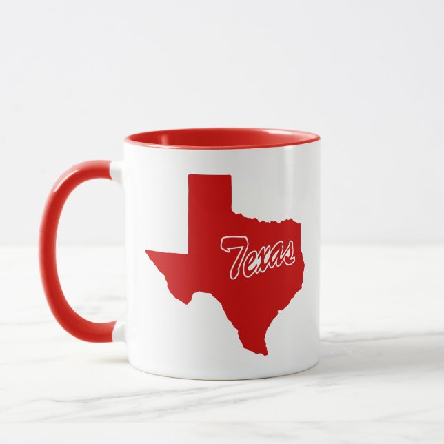 Caneca Mug Vermelho Em Forma De Estado Do Texas (Esquerda)