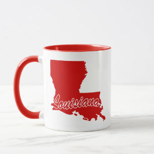 Caneca Mug Vermelho Em Forma De Louisiana