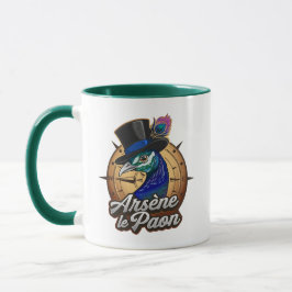 Caneca Mug vert  "Arsène le Paon"