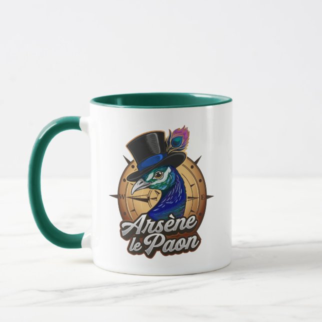 Caneca Mug vert  "Arsène le Paon" (Esquerda)