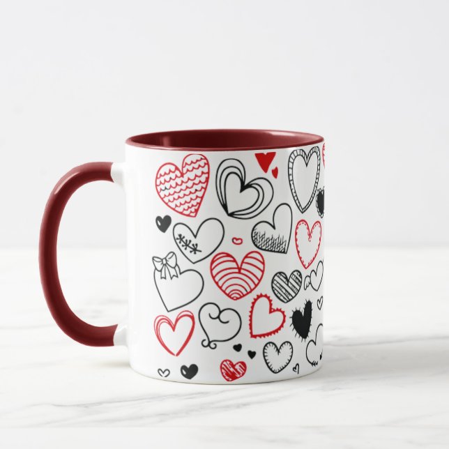 Caneca Mug with hearts as a gift for mum (Esquerda)
