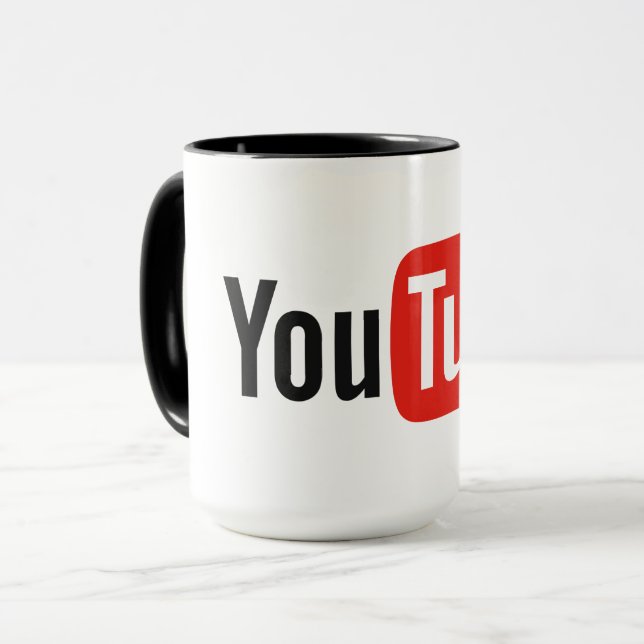 Caneca Mug YouTube de alta qualidade (Frente Esquerda)