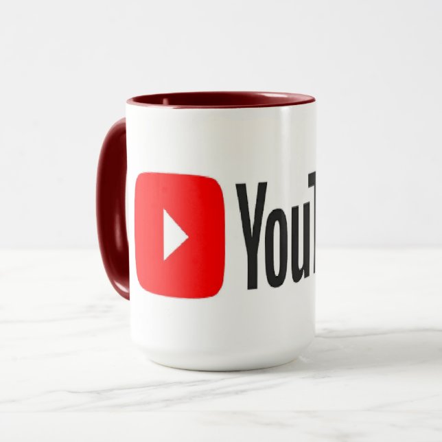 Caneca Mug YouTube de alta qualidade (Frente Esquerda)