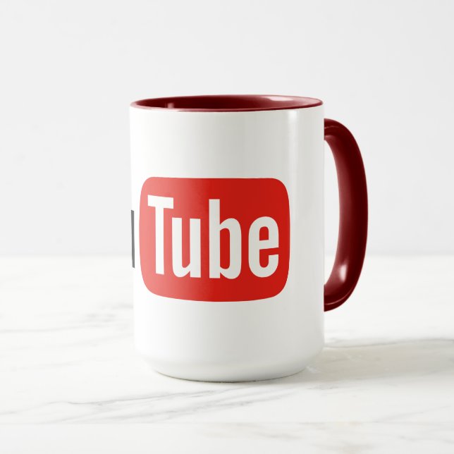 Caneca Mug YouTube de alta qualidade (Frente Esquerda)