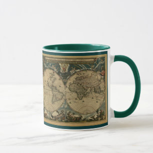 Caneca MUGS DA HISTÓRIA Coleção de Mapa do Velho Mundo